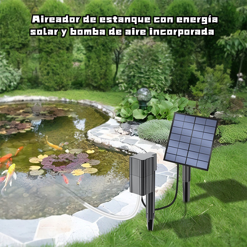 ☀️ Aireador de estanque con energía solar y bomba de aire incorporada 🐟