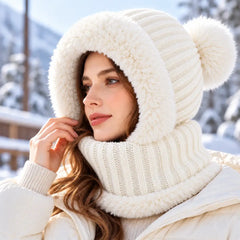 🧣❄️ Gorro de Punto 3 en 1 para Mujer | Bufanda, Cuello y Mascarilla Integrados | Forro Polar, Orejeras y Protección contra el Viento para Ciclismo 🚴‍♀️