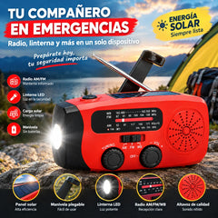 ⏳⏳ ¡50 % DE DESCUENTO POR TIEMPO LIMITADO! 📻 Radio de emergencia solar portátil multifuncional: incluye batería externa (power bank), manivela y alertas meteorológicas; ideal para actividades al aire libre y situaciones de emergencia.