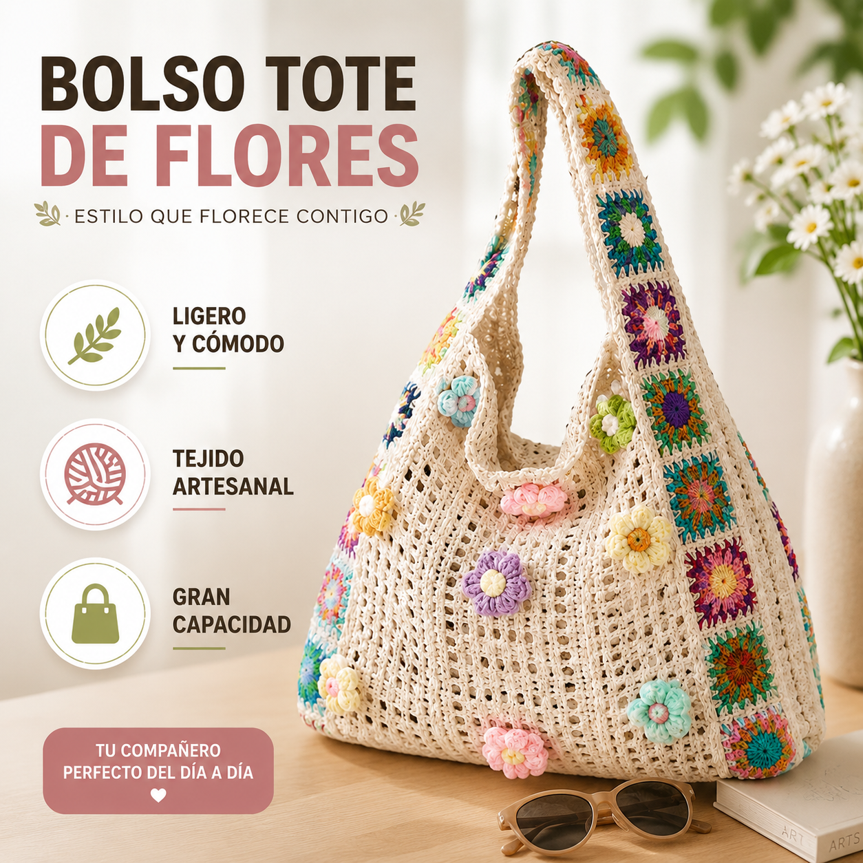 📢📢¡50% DE DESCUENTO! ⏰Bolso de hombro étnico de crochet para mujer