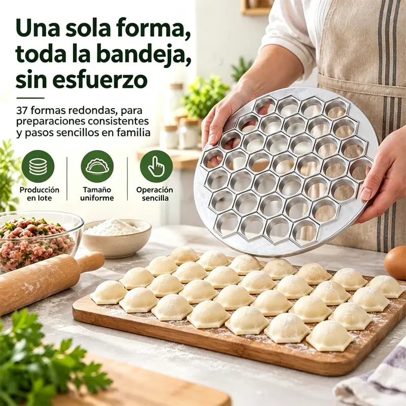 🥟✨ Molde para Dumplings 37 Cavidades | Prensa Antiadherente para Empanadillas y Gyoza | Fácil Desmolde 🥟