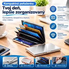 🛡️✨ Puzdro na karty z nehrdzavejúcej ocele s RFID ochranou – peňaženka na karty s antidemagnetizáciou, malá a prenosná 💳