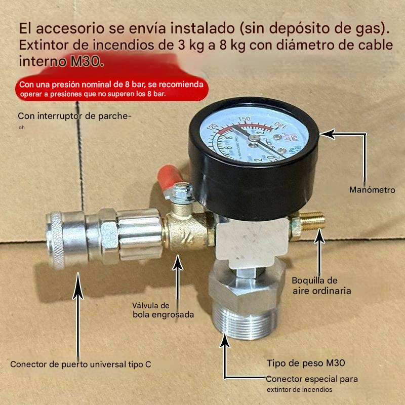 👍👍Manómetro de presión modificado para tanque de GLP. Bomba de aire y herramientas para reparación de neumáticos. Válvula miniatura para extintor de incendios de alta presión para exteriores.【Ventas mensuales: 9999+】
