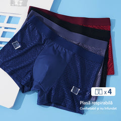 🔥【4 piezas por 26 euros】Calzoncillos bóxer de malla transpirable y cómodos para hombre