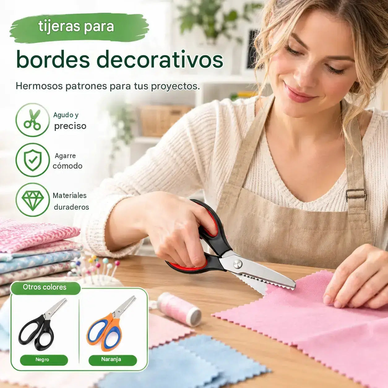 ✂️Tijeras profesionales dentadas, adecuadas para costura, manualidades y proyectos de bricolaje cotidianos.