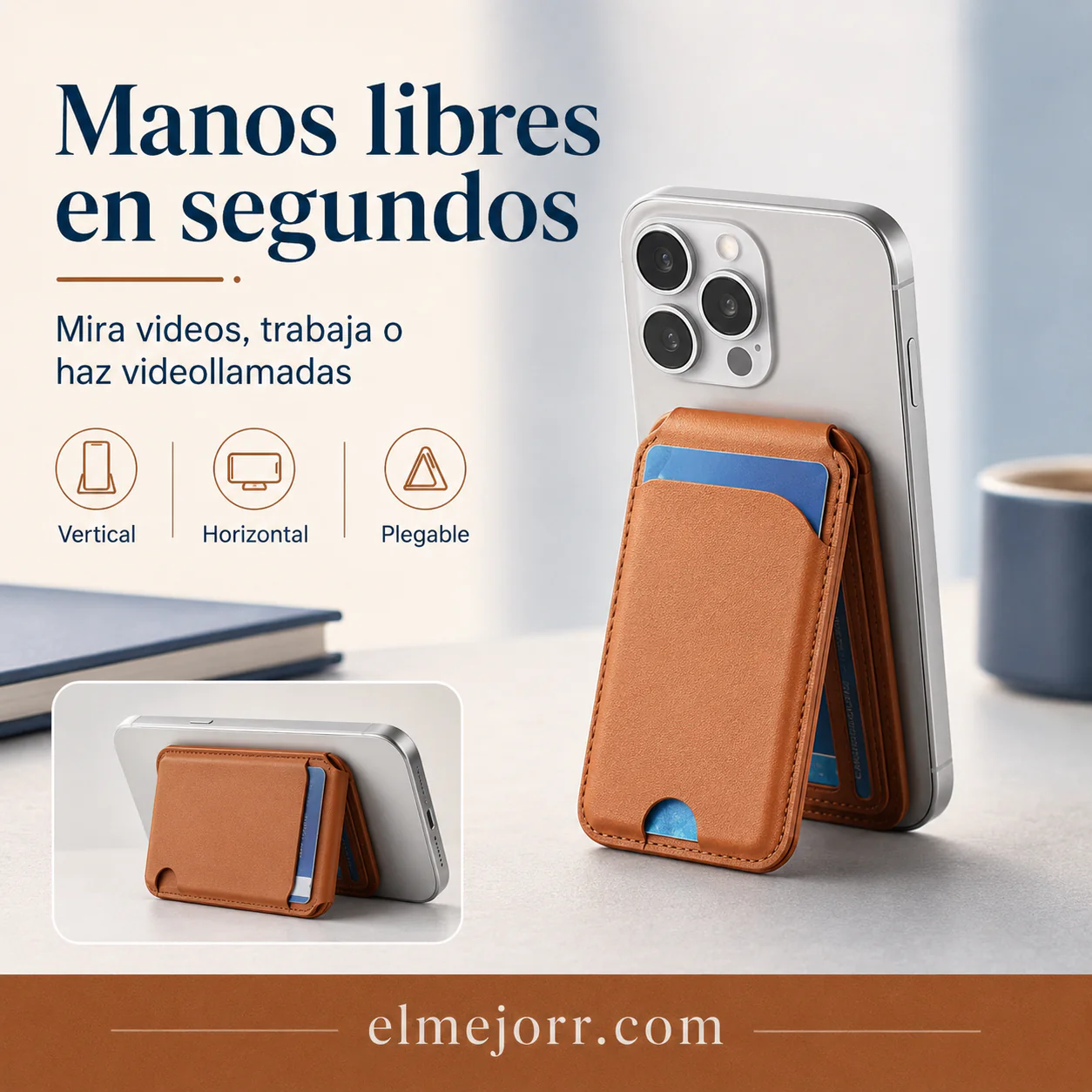 📱 Soporte Magnético para Teléfono con Tarjetero