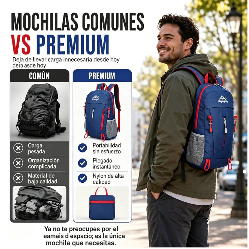 🎒💧 Mochila de Camping Plegable e Impermeable – Ligera, Resistente y Fácil de Guardar 🏕️
