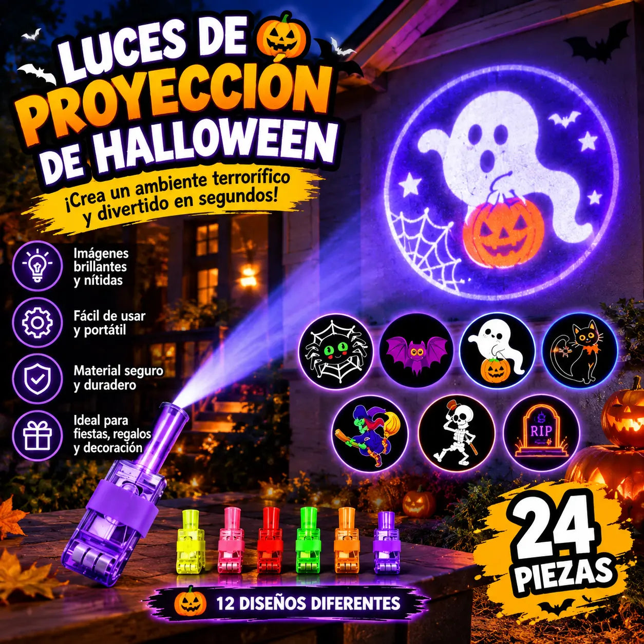 🥳【Juego de 24 piezas】🥳🎉Mini luces LED para dedos de colores: luz brillante multicolor, fácil de encender/apagar con una sola pulsación. Banda elástica suave para un ajuste cómodo 🎶✨