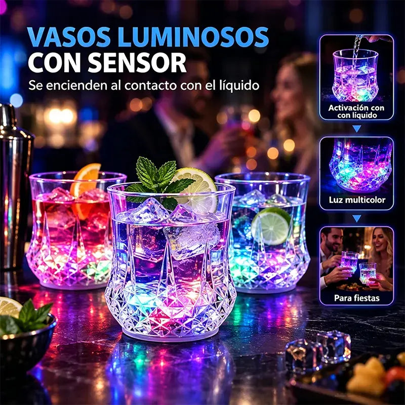 ✨💎Komplet kristalnih kozarcev s tekočinsko aktivacijo LED🥂
