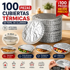💥【50 piezas】🍎🔥 Cubierta aislante de papel de aluminio apto para alimentos