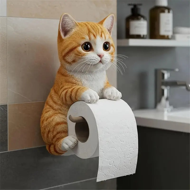 💥 50 % de descuento: ¡último día! 🐱 Adorable portarrollos de papel higiénico con estampado de gatos.