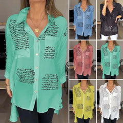 ¡Destaca con Estilo! Camisa de Manga Larga con Estampado de Moda para Mujer