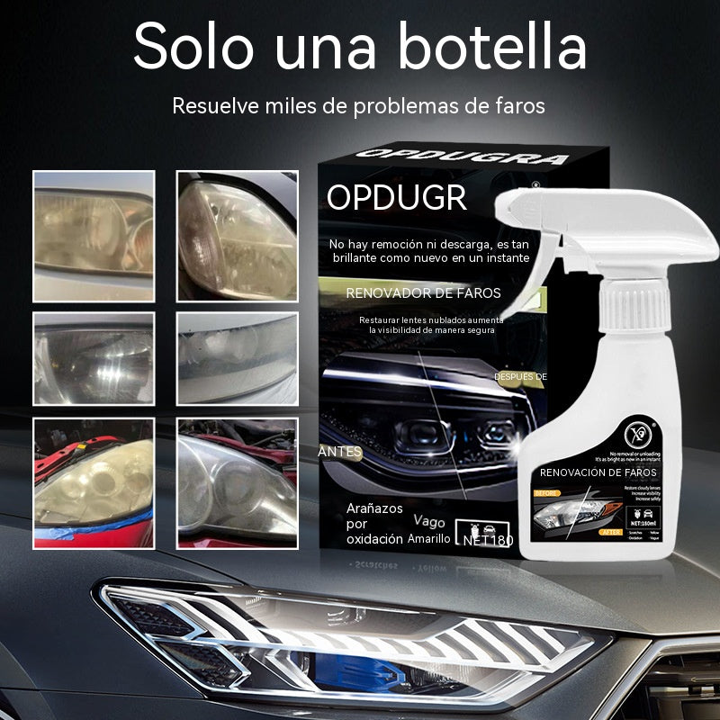 🚗💡Agente restaurador de faros de coche 180 ml + líquido de recubrimiento cerámico 10 ml