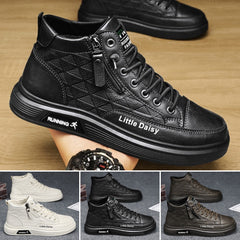 🔥【39-44】Zapatillas deportivas altas informales con cremallera lateral para hombre