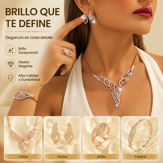 💖🔥【Anillo + Pulsera + Pendientes + Collar】✨Conjunto de joyas de estilo bohemio, creativo y único, de estilo minimalista.