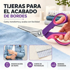 👗✂️ Tijeras de sastre con borde decorativo – Profesionales en corte zigzag y ondulado | Perfectas para telas, patchwork y proyectos DIY