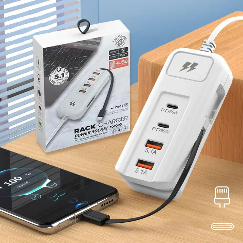 ⚡ Cable de extensión USB y protector de sobretensiones | Oferta con 50% de descuento | Hub inteligente de 4 puertos, carga rápida de 30 minutos y protector de sobretensiones | Mantén tu computadora y equipo de viaje en orden ✨