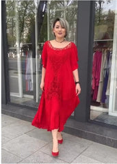 🌼🌼【S-5XL】👗2025 Nuevo vestido de mujer de encaje suelto de talla grande