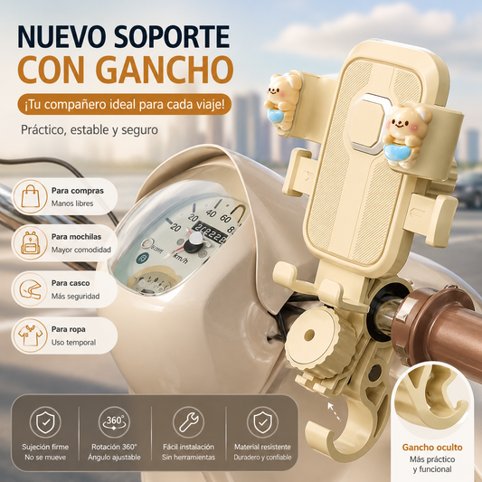 Soporte para teléfono de vehículo eléctrico con gancho