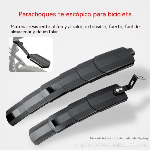 🚴【Guardabarros delantero + guardabarros trasero】Guardabarros portátil para bicicleta, plegable y telescópico para la lluvia.