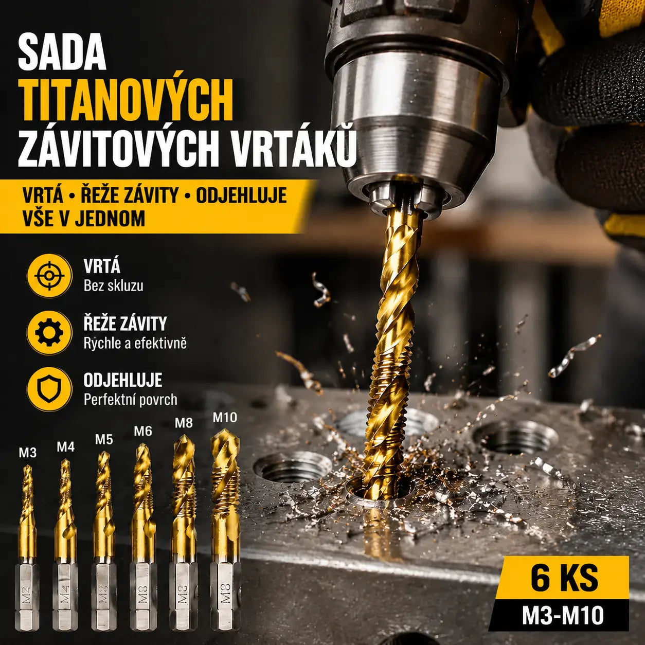 🔥【Kupte 6 kusů a získejte 6 zdarma (12 kusů)】🧰🔩 Sada víceúčelových vrtáků