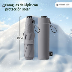 ☂️🌞 Paraguas ultraligero para todo clima – Revestimiento nano negro UPF50+ (protección UV) y alta resistencia al viento