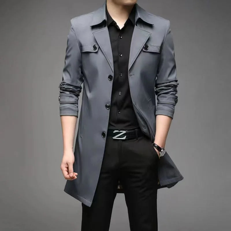 🔥【Especiales de otoño】【40-90 kg】Chaqueta cortavientos de estilo ejecutivo de longitud media
