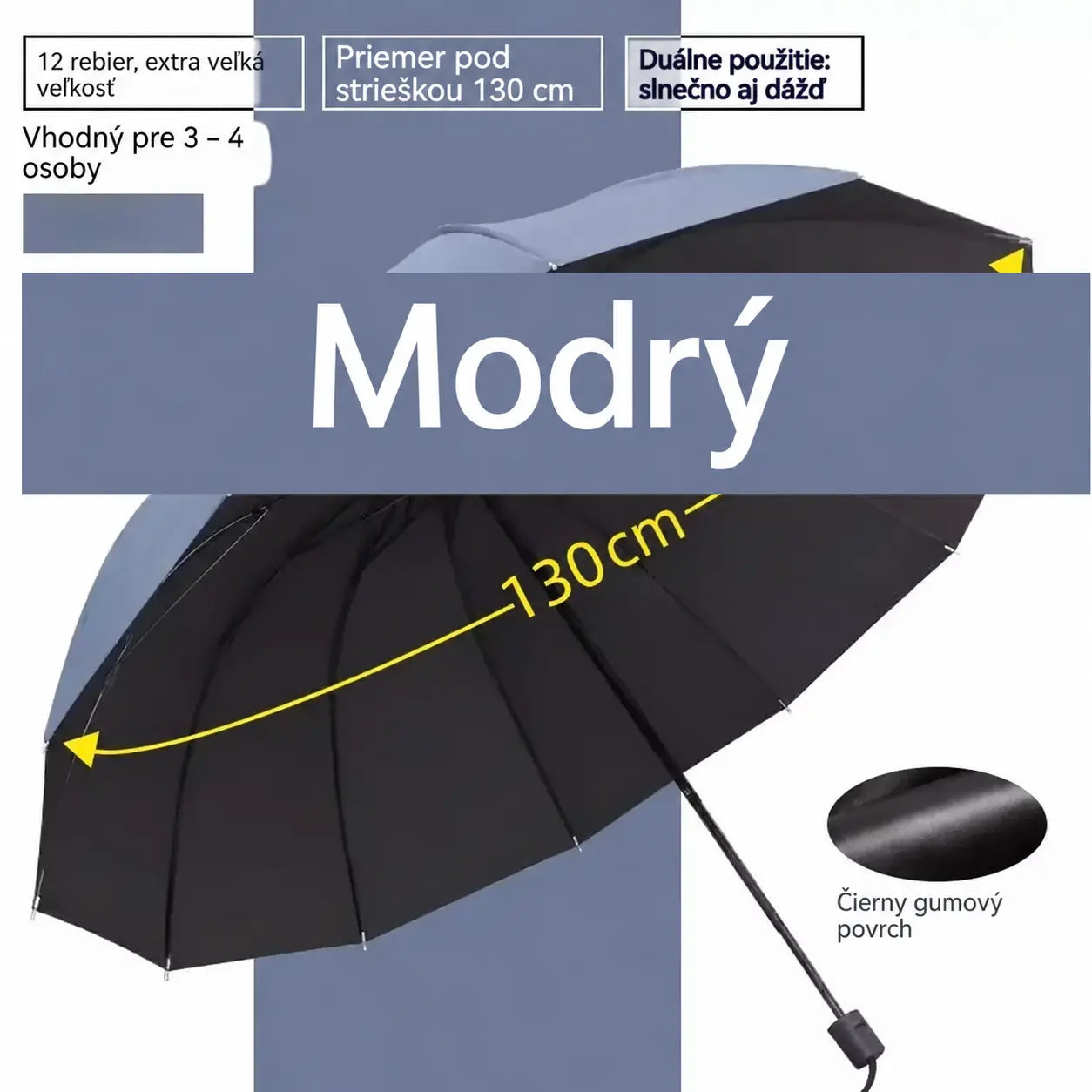 ☔【12 reber】Zložljiv dežnik, odporen proti vetru - vodoodporen in lahek, primeren za dež in sonce. Velik premer za vso družino! ✨