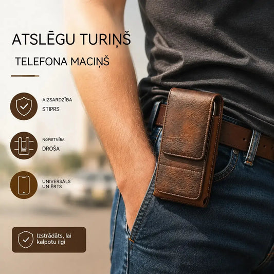 🔥 Īstas ādas tālruņa futrālis ar jostas stiprinājumu – magnētisks aizdare, izturīgs un ilgmūžīgs, ar iekšējiem nodalījumiem kartēm.