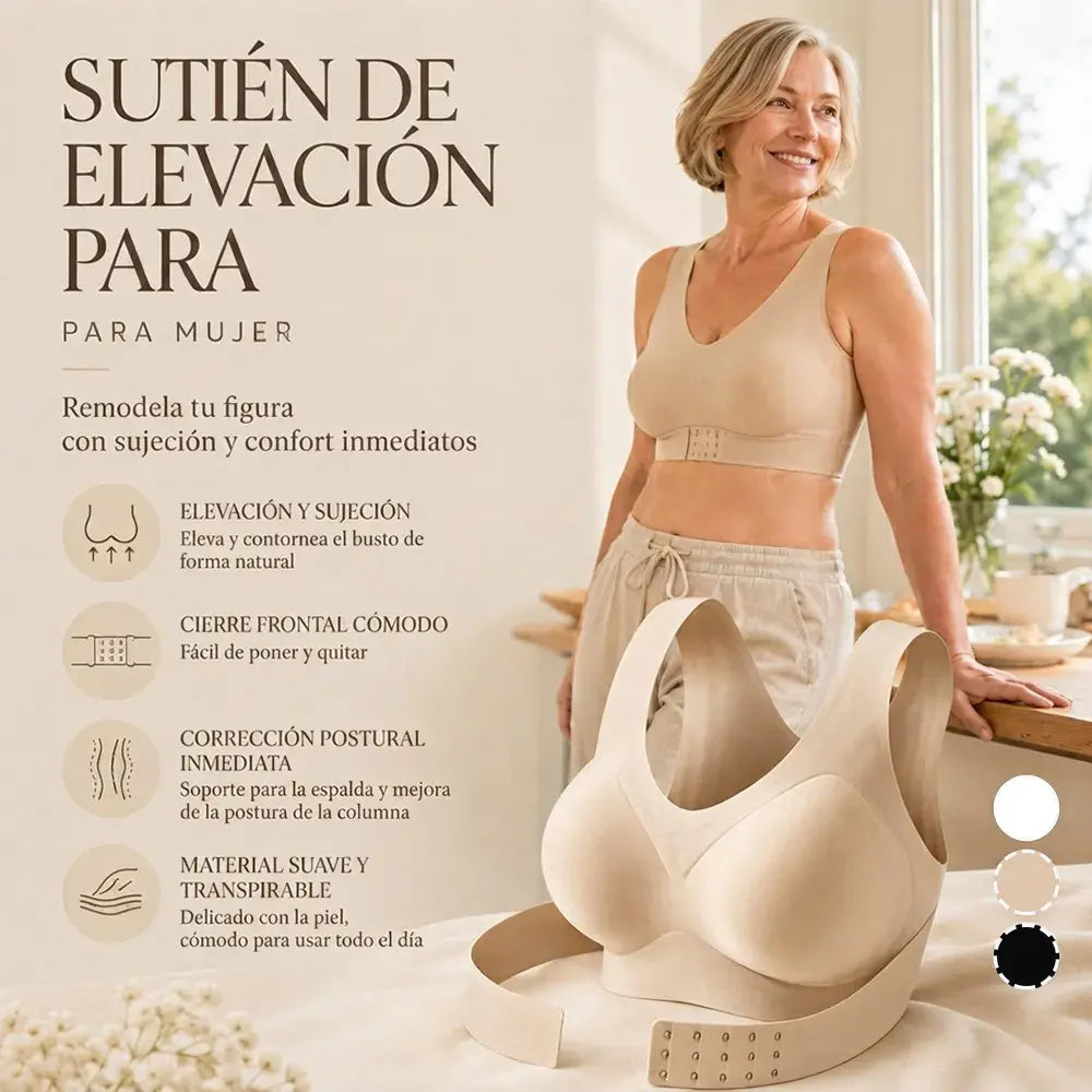 😍❤️ 40-120 kg 【Paquete de 3】✨ Sujetador deportivo reductor y moldeador sin costuras – Postura correctora, realza y levanta el