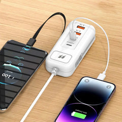 ⚡ Cable de extensión USB y protector de sobretensiones | Oferta con 50% de descuento | Hub inteligente de 4 puertos, carga rápida de 30 minutos y protector de sobretensiones | Mantén tu computadora y equipo de viaje en orden ✨