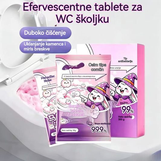 🔥 1 kutija (6 vrećica) – samo 25 € 🫧🚽 Efervescentne tablete za WC školjku – Dubinsko čišćenje, uklanjanje kamenca i miris breskve ✨🫧