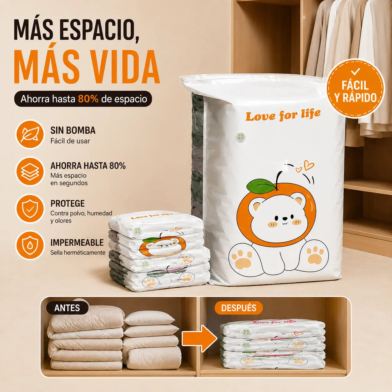 ✨🗃️ 5 artículos por 30 euros 💨 Bolsa de almacenamiento al vacío grande y compresible: no requiere bomba, es a prueba de fugas e ideal para ahorrar espacio en maletas y en casa ✈️