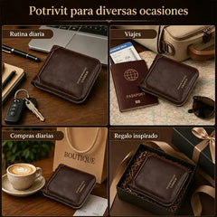 👛 Cartera de cuero para hombre estilo retro – Multifuncional con cremallera, funda para carnet de conducir, corta y práctica 🧾🔑