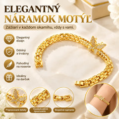 🦋 Ušetrite 50%! ✨ Náramok s motýľom z 18-karátového zlata: jemné články, elegantný povrch ✨