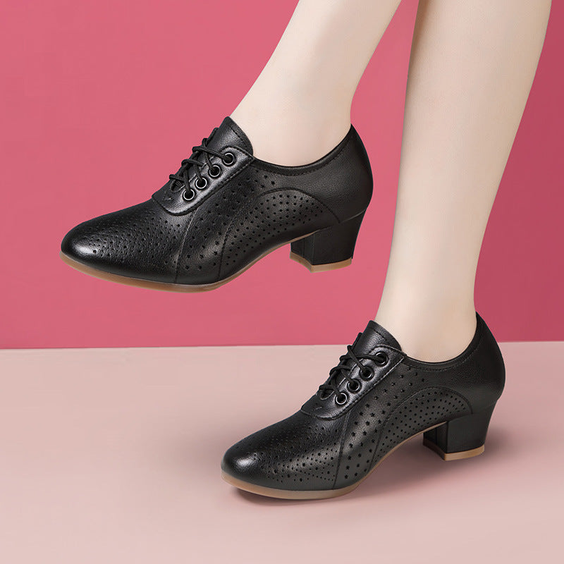 👟【34-41】2025 otoño nuevos zapatos de cuero para mujer zapatos de baile