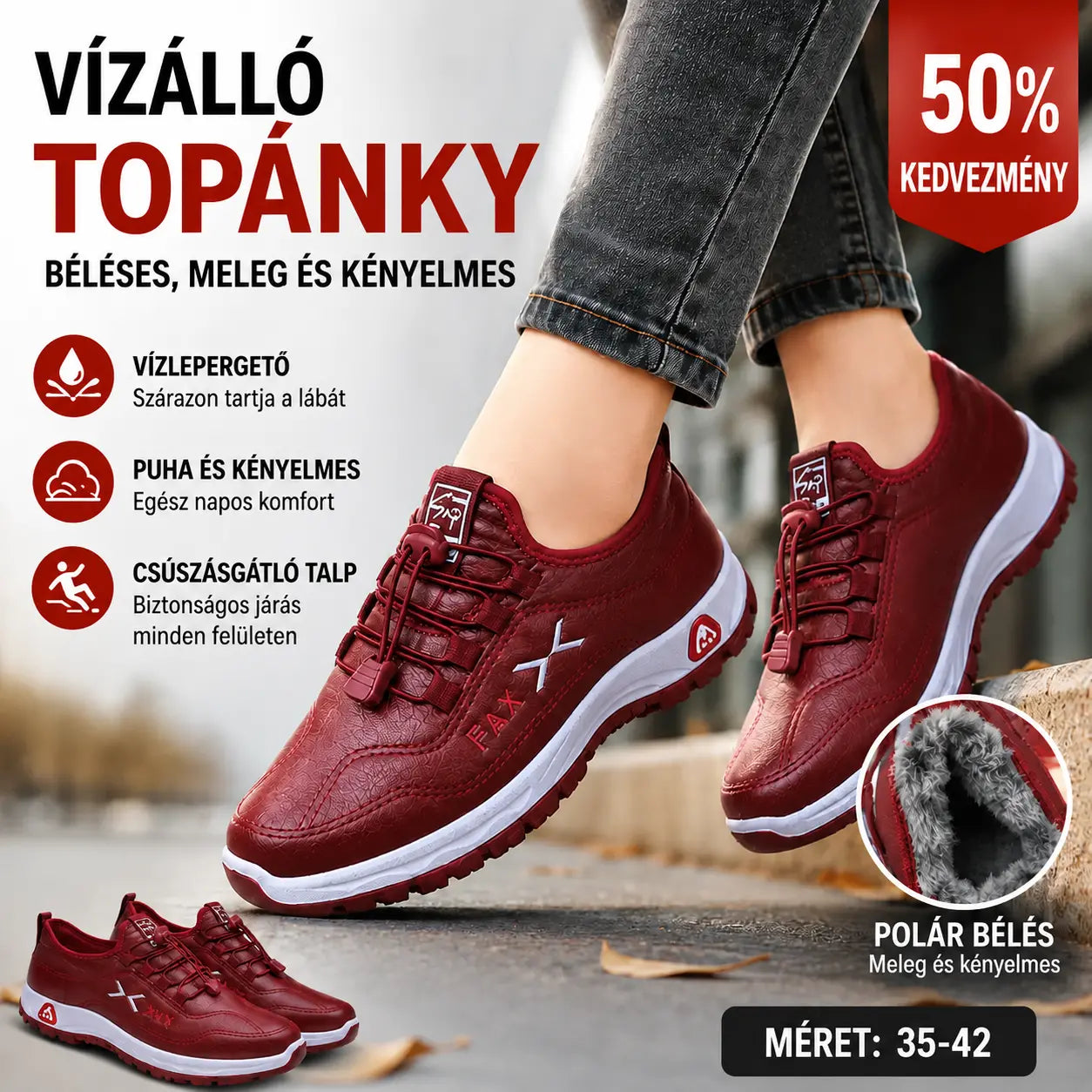 👢✨【35-41】Új női sétacipő őszre és télre, valódi bőrből, kézzel készített, pamut polár béléssel.