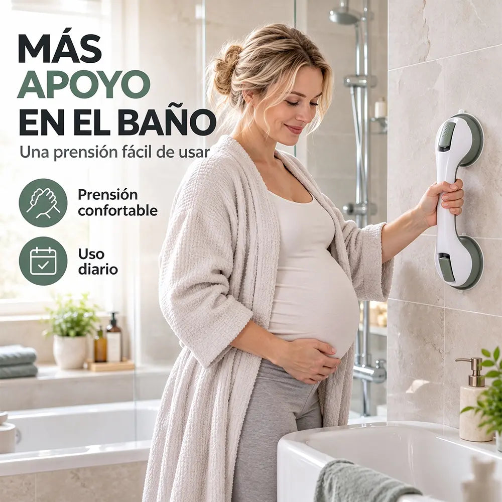 🧼💪 Asa de Seguridad con Ventosa para Baño | Barra de Apoyo Antideslizante sin Taladrar | Ideal para Ancianos, Niños y Personas con Movilidad Reducida 🛁