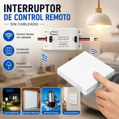 🎁Interruptor de control remoto inalámbrico; no requiere cableado ni instalación.