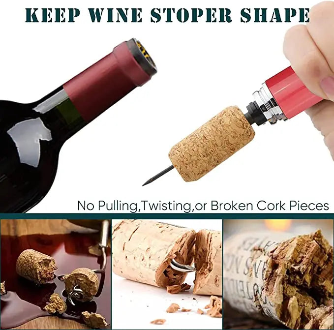 🎉【Compra uno y llévate otro gratis】✨🍷 Abrebotellas neumático de aguja para vino tinto