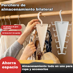 🔥【5 artículos】🥼Perchero de doble cara en forma de V – Colgador multifuncional para sombreros, bolsos y ropa