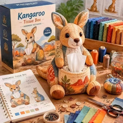 🧵🐨 Kit de costura DIY para caja de pañuelos con diseño de animales – Kit de manualidades de tela 3D, ideal para principiantes 🎁✨