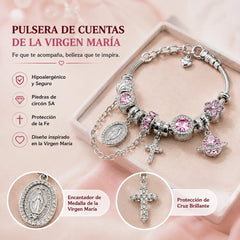 ✨Pulsera de cuentas de la Virgen María - Cadena de hueso de serpiente bicolor en oro y plata
