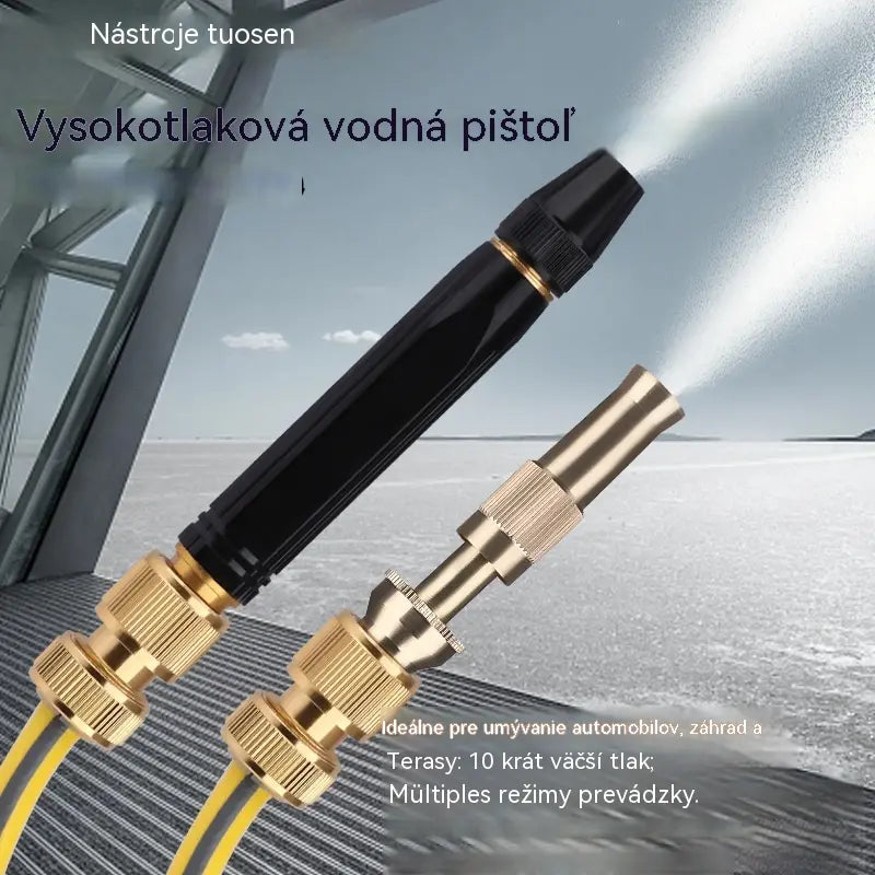 🚿【Dvojdielna sada】💧 Vysokotlaková vodná pištoľ: Umývanie auta, záhrada, 10-krát vyšší tlak, viacero režimov ⚡