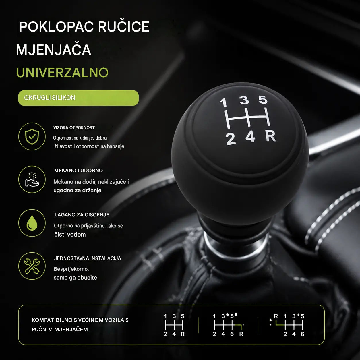 5 komada 22€✨ Dajte svom automobilu novi izgled uz ovu silikonsku navlaku za ručicu mjenjača 🚘