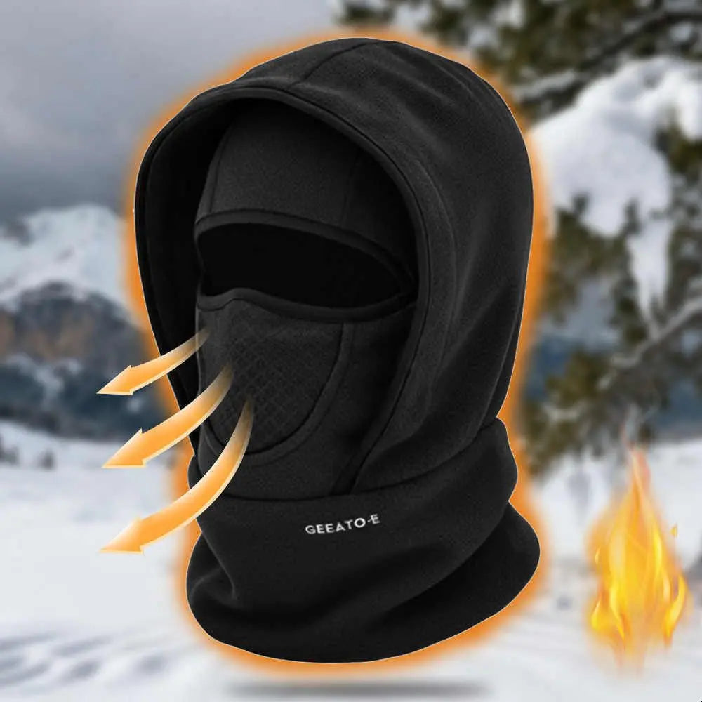 🎉🧣❄️ Gorro polar de doble capa, cálido, cortavientos y que protege el rostro, ideal para el invierno.