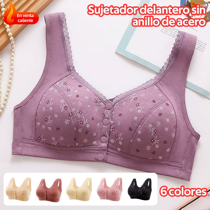 【3 piezas】👙✨ Sujetador suave sin aros con cierre frontal – cómodo, transpirable y perfecto para mujeres maduras