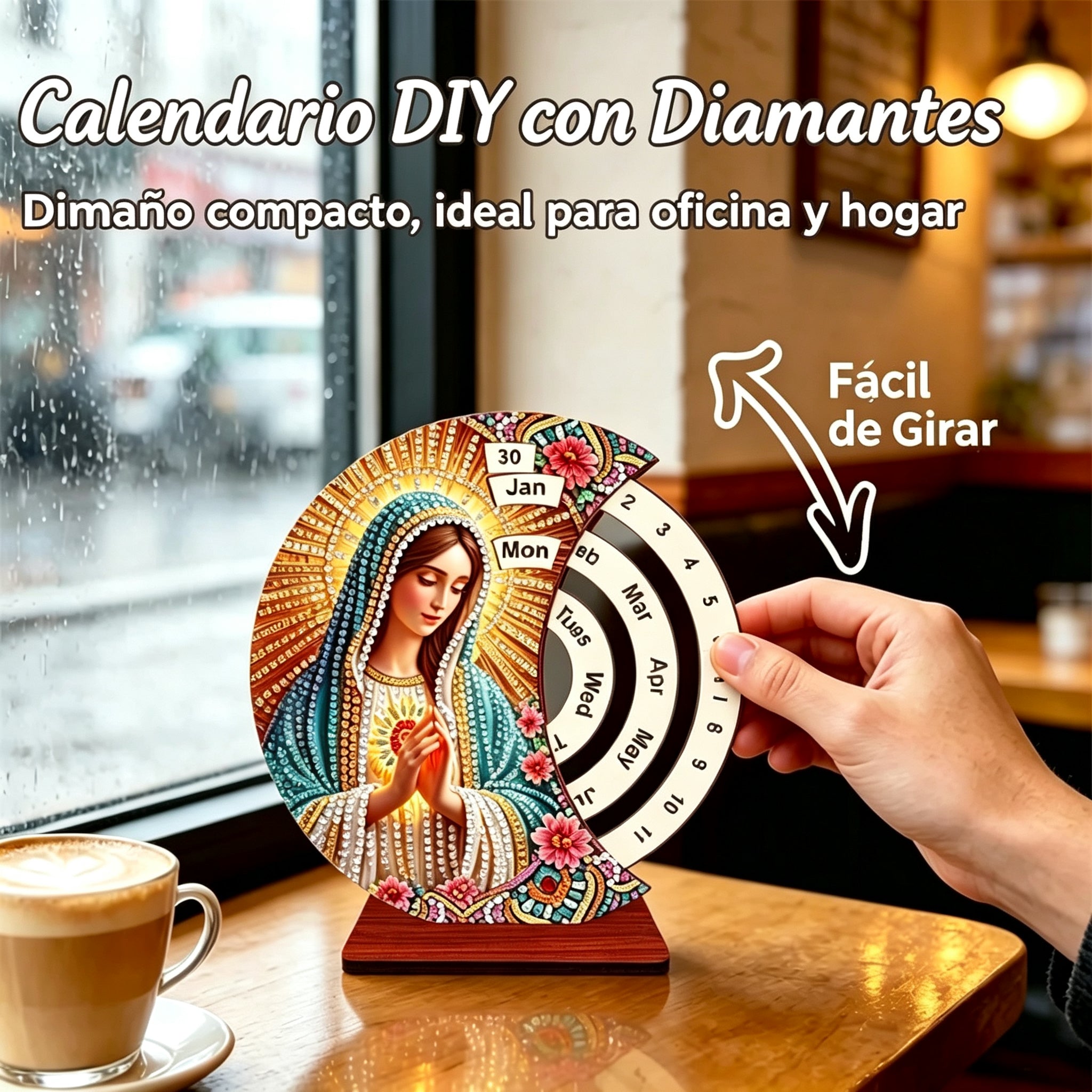 💎✨ Kit DIY Diamond Painting – Calendario de Pared con Cristales Brillantes, Decoración de Salón, Manualidad Relajante 📅🖼️