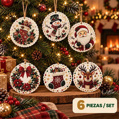 🎄✨ Kit 6 Adornos Navideños de Madera DIY – Para Pintar y Personalizar | Manualidades Navideñas en Familia 🖌️