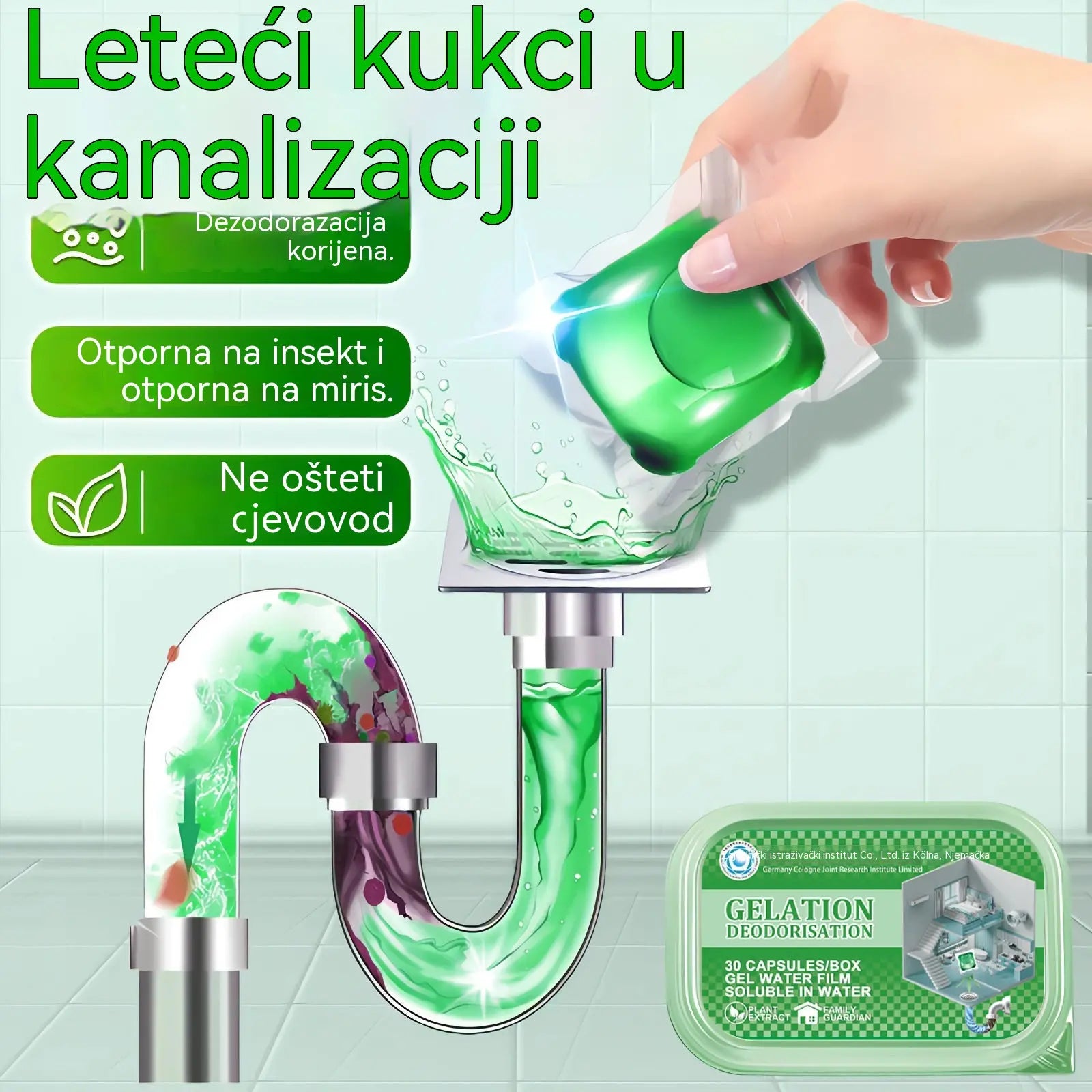 🔥【Kupite jednu, dobijte jednu gratis, 100 kapsula】——🎉 Gotovo rasprodano! 30 000 ljudi je već kupilo 🎉. Bio-enzimske kapsule za uklanjanje neugodnih mirisa iz kanalizacije.